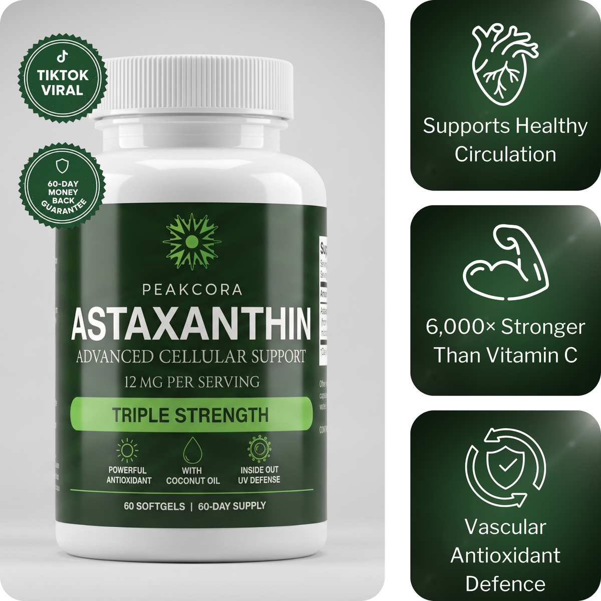 Peakcora Astaxanthin - Blood Pressure Support
